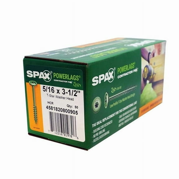 Spax 3.5 in. PowerLags Washer Head Construction Screws, Pack of 50