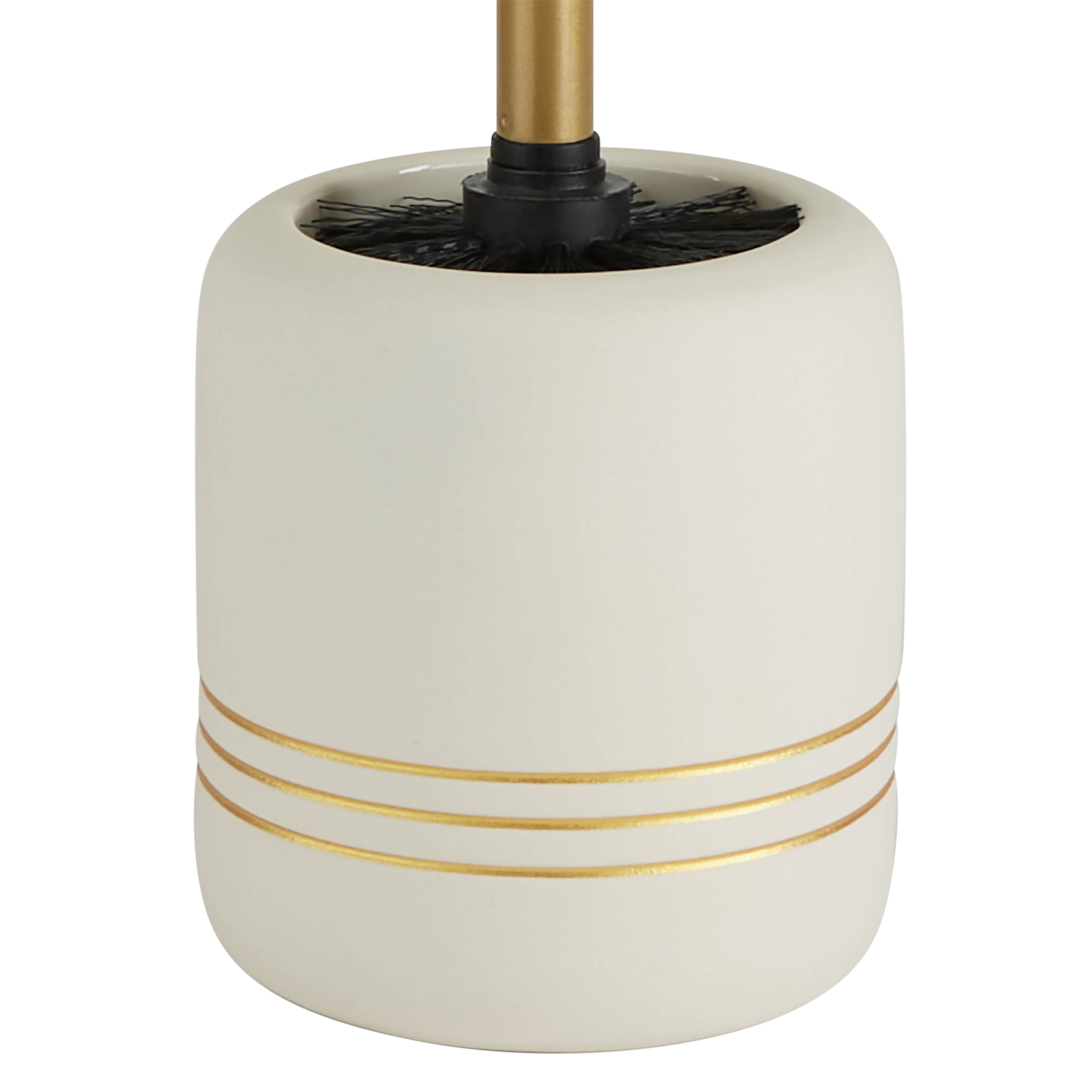Bath Bliss Ceramic Toilet Brush, White and Gold