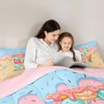 thumbnail image 5 of Manfei Cartoon Alphabet E Print 7-Piece King Bedding,Kawaii Ice Cream King Bed in a Bag,Yellow,Pink Reversible, 5 of 7