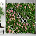thumbnail image 2 of Outdoor Garden Fence Flower Shower Curtain Rustic Garden Wall Natural Landscape Polyester Fabric Shower Curtains Bathroom r, 2 of 7