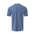 thumbnail image 4 of DYMADE Men's Summer Casual Pure Short Sleeve Button Henley T-Shirt Tops, 4 of 4