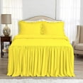 thumbnail image 2 of 4 Piece Long Ruffle Sheet Set, 30" Inch Long Ruffle On Corner Of The Flat Sheet, 26 Inch Deep Pocket, 100% Egyptian Cotton, 800 TC, Twin XL Size, Solid Yellow, 2 of 9