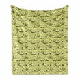 thumbnail image 1 of Avocado Soft Flannel Fleece Throw Blanket, Cartoon Ripe Avocados in Slices with Pattern Raw Tropical Fruit, Cozy Plush for Indoor and Outdoor Use, 50" x 70", Green Pale Green Brown, by Ambesonne, 1 of 6