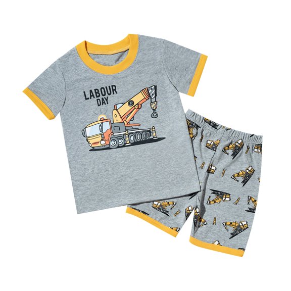 CONROSES Toddler Boys Clothes Sets Cartoon Graphic Short Sleeve T-Shirt Shorts Outfits for Kids, Sizes 2-3 Years