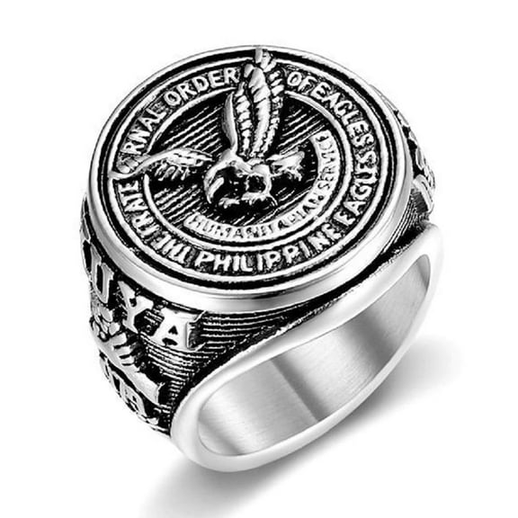MayiaHey Flying Eagle Ring, Bald Eagle Ring for Men, Viking Eagle Animal Ring Punk American Eagle Jewelry, Silver Hawk Ring Eagle Totem Ring Flying Hawk Ring
