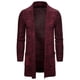 thumbnail image 3 of Suéter de punto largo para hombre, abrigo, cárdigan informal, cárdigan de punto extra largo para hombre, abrigo de suéter de color sólido, 3 of 5
