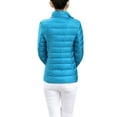 thumbnail image 3 of Grianlook Women Quilted Coat Stand Collar Puffer Jacket Solid Color Down Jackets Water-Resistant Lightweight Full Zip Outwear with Pockets Lake Blue 4XL, 3 of 3