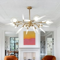 FINE MAKER Sputnik Chandelier 24-Light Chandelier Light Fixture for Living Room Dining Room Bedroom Entryway Foyer