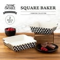 thumbnail image 3 of Thyme & Table Stoneware Square Baker, Black & White Medallian, 2-Piece Set, 3 of 6