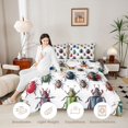 thumbnail image 3 of Erosebridal Boho Beetles Twin Comforter Sets,Nature Wildlife Theme Bedding Set,White Blue,Reversible,2-Piece,1 Comforter and 1 Pillowcase, 3 of 7