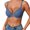 Blue, variant on KANG Fashion Thin Cup Gathered Lace Band Steel Ring Gathered Front Closure Back Supporting Bra White 85C