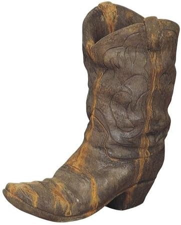 Solid Rock Stoneworks Western Cowboy Boot Planter 21" Tall Rust Color