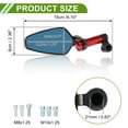 thumbnail image 4 of Espejos retrovisores universales ajustables para motocicleta Unique Bargains, espejo lateral retrovisor de aluminio, 1 juego, rojo, forma prismática M8/M10, 4 of 7