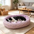 thumbnail image 4 of Premium Floral Pet Bed - Aesthetic Anti-Anxiety Calming Cat Bed - Soft Flower Print for Small Pets, All Season, 4 of 6
