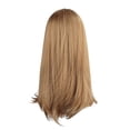 thumbnail image 1 of Peluca larga ondulada natural para mujer, peluca dorada de pelo largo y liso con flequillo, 26 pulgadas, pelucas sintéticas para mujer, uso diario o fiesta de disfraces Ecomeon no, 1 of 6