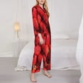 thumbnail image 4 of Bingfone Womens Pajama Sets Strawberry Red Print,Long Sleeve Loungewear Pajamas Set-Medium, 4 of 9