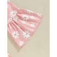 thumbnail image 6 of Bagilaanoe 3pcs Newborn Baby Girl Pants Set Letters Short Sleeve Romper Tops + Floral Flare Trousers + Headband 3M 6M 12M 18M Infant Casual Clothes, 6 of 7