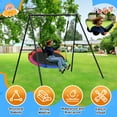 thumbnail image 4 of PRINIC A Frame Swing Stand Heavy Duty Sturdy Metal Frame Large Size with Ground Anchored All Weather Usage for Backyard, 71" Height Holds Up to 550lbs (Swing NOT Included), 4 of 10
