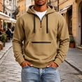 thumbnail image 4 of cllios Half Zip Hoodies for Men with Zippered Front Pocket Drawstring Long Sleeve Casual Hooded Pullover Sweatshirts, 4 of 9