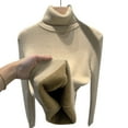 thumbnail image 3 of Women's Sweaters Turtleneck Winter Sweater Women Elegant Thicken Velvet Lined Warm Sueter Knitted Pullover Slim Tops Knitwear, 3 of 8