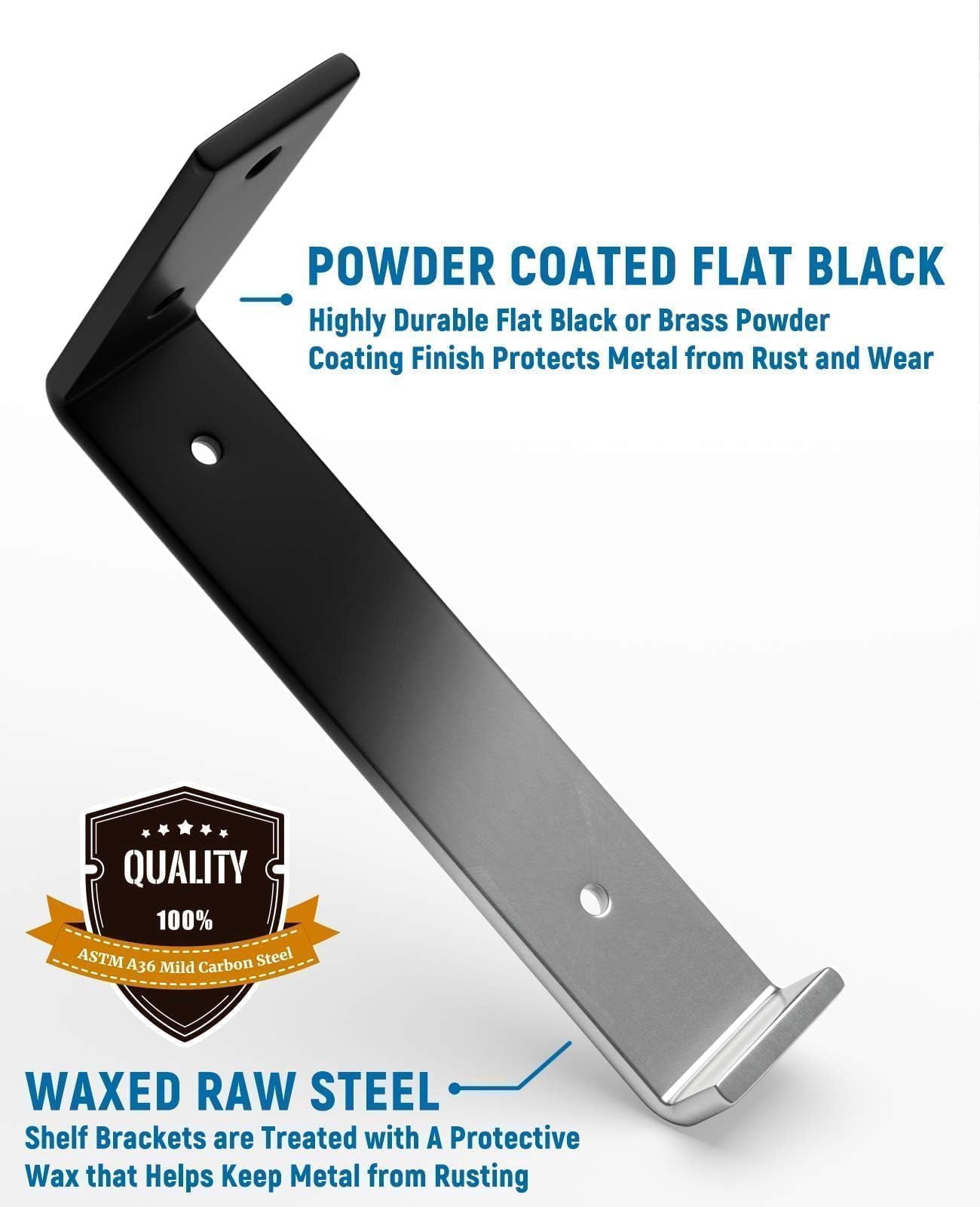 12 Inch Shelf Brackets 6-pack  1/5 Thick Heavy Duty Industrial Bracket For Diy Floating Support Black Coated Wall 11.25" X 6" 1.5"