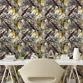 thumbnail image 2 of Ambesonne, Abstract Modern Art Peel & Stick Wallpaper for Home, Exotic Design, 13"x100", Plum Sepia and Mustard, 2 of 5