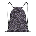 thumbnail image 1 of Xecao Bat Purple Pattern Sports Drawstring Backpack - String Swim Gym Bag with Wet Proof Pocket for Women&Men-Small, 1 of 6