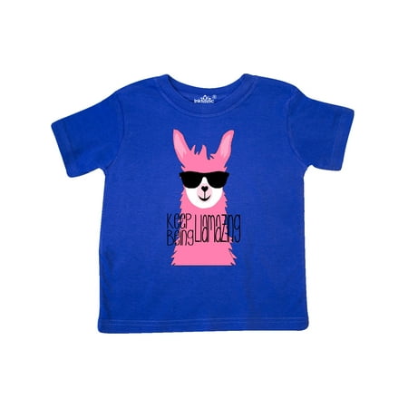 

Inktastic Keep Being Llamazing Pink Llama in Sunglasses Gift Toddler Boy or Toddler Girl T-Shirt