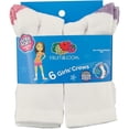 thumbnail image 2 of Girl`s Everyday Basic 6 Pack Athletic Crew Socks, 10.5-4, 2 of 2