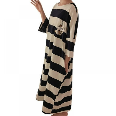 

Karlsitek Summer Fashion Ultra-Loose Fruit Stripe Print Design Short-Sleeved Home Nightdress