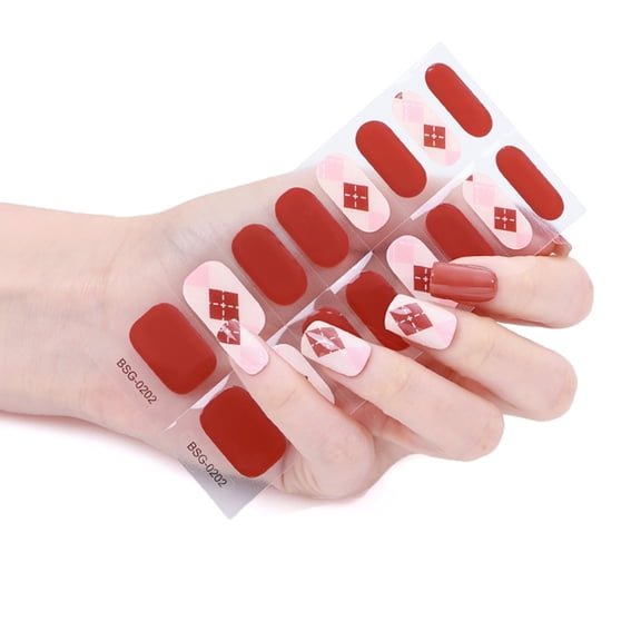 16Pcs Nail Wraps Polish Strips Self Adhesive Nail Polish Sticker Gel Nail Strips