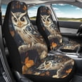 thumbnail image 4 of XYZCANDO Stylish Front Car Seat Covers featuring Autumn Owl Print - Durable Breathable Protector For All Seasons, 4 of 10