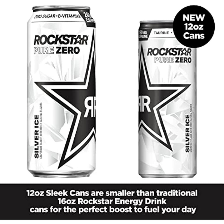 Rockstar Energy Drink, Pure Zero Silver Ice, 12oz