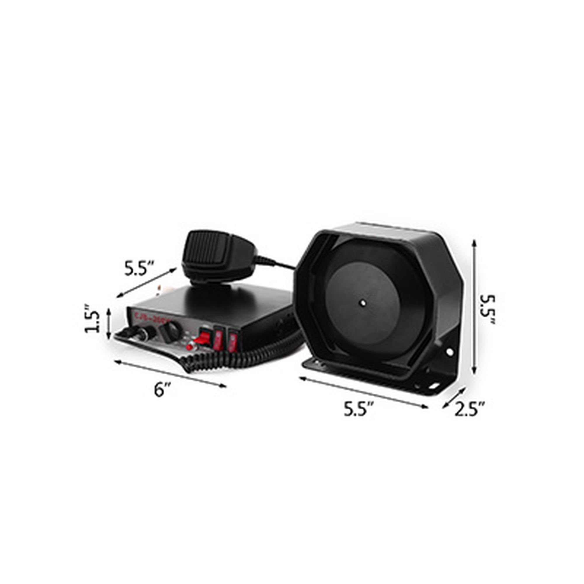 Système Sirène 200W VEVOR 8 Tonalités - Alarme Urgence Avec Haut-Parleur PA Et Micro Pour Véhicules Police, Ambulance, Pompiers