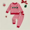 thumbnail image 2 of Xudanell Baby Boy Outfits 12-18 Months Christening Cute Cartoon Outfits for Boys Striped Knitted Winter 2 Piece Set, 2 of 5