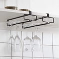 thumbnail image 4 of Wine Glass Rack Elegant Design, Under Cabinet Installation Stemware Storage Space Saving Durable Metal Frame No Drilling Required For Restaurant Bar Kitchen (3 Pieces), 4 of 5