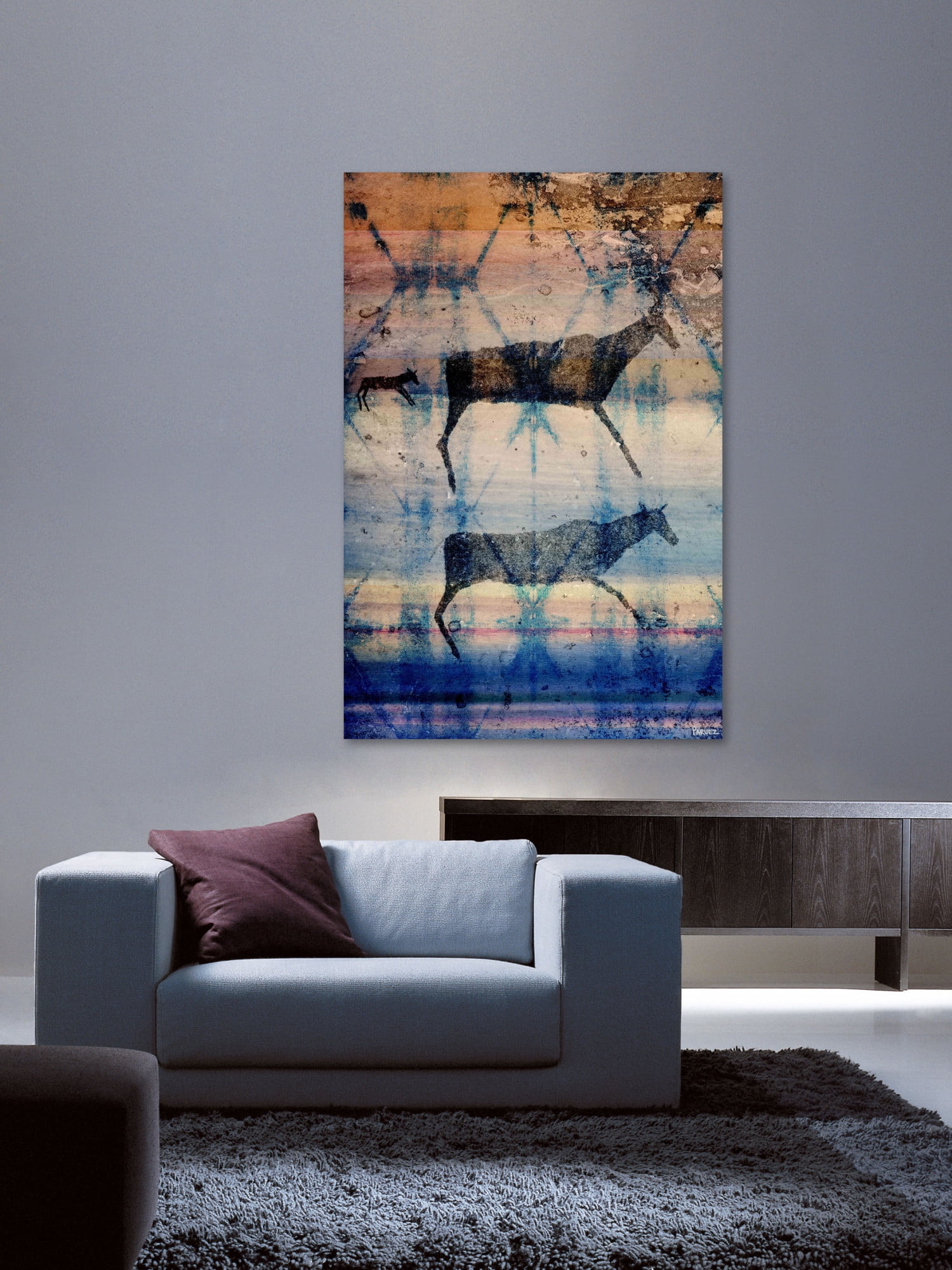 Parvez Taj "Herd Drawing" Print on Canvas
