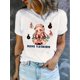 thumbnail image 2 of Chic Cartoon Girl Graphic Tee for Women - Casual Crew Neck Short Sleeve, Stretchy Polyester Blend, Machine Washable - Perfect Summer Top, 2 of 8