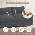 thumbnail image 5 of 110'' U Shaped Sofa and Couches with Washable Cover, Noelse 3 Seater Cloud Couches with 2 Ottomans, Modular Sectional Corduroy Sofa with Deep Seat for Living Room Bedroom, Gray, 5 of 11