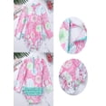 thumbnail image 7 of renvena Baby Girls Long Sleeve Floral Ruffle Swimsuit One Piece Rash Guard Swimwear with Zipper, 7 of 7