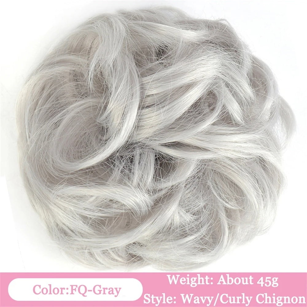 Messy Bun Hair Piece Wavy Curly Scrunchies with Elastic Band Fluffy Chignon Ponytail Hairpieces