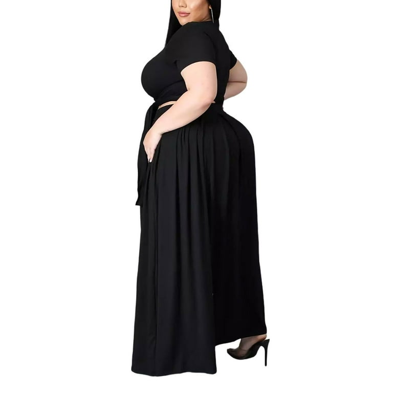 Paille Womens Sexy Plus Size 2 Piece Maxi Dress Outfits Short