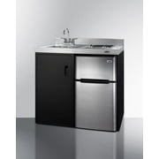 39 Wide All-In-One Kitchenette, stainless steel/black