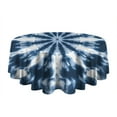 thumbnail image 5 of Blue Tie Dye Starburst Pattern Round Tablecloth 60"x60",Wrinkle Wipeable Table Cloth for Kitchen Dining Room Picnic Patio Party, 5 of 6