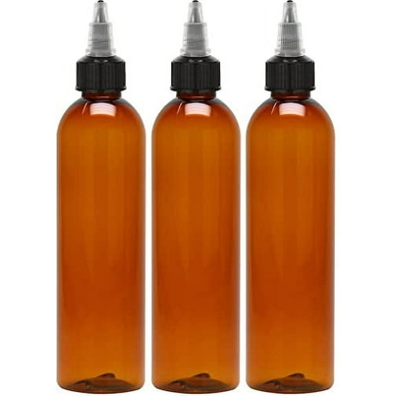 BRIGHTFROM Twist Top Applicator Bottles 8 OZ, Squeeze Empty Plastic Bottles, Bla