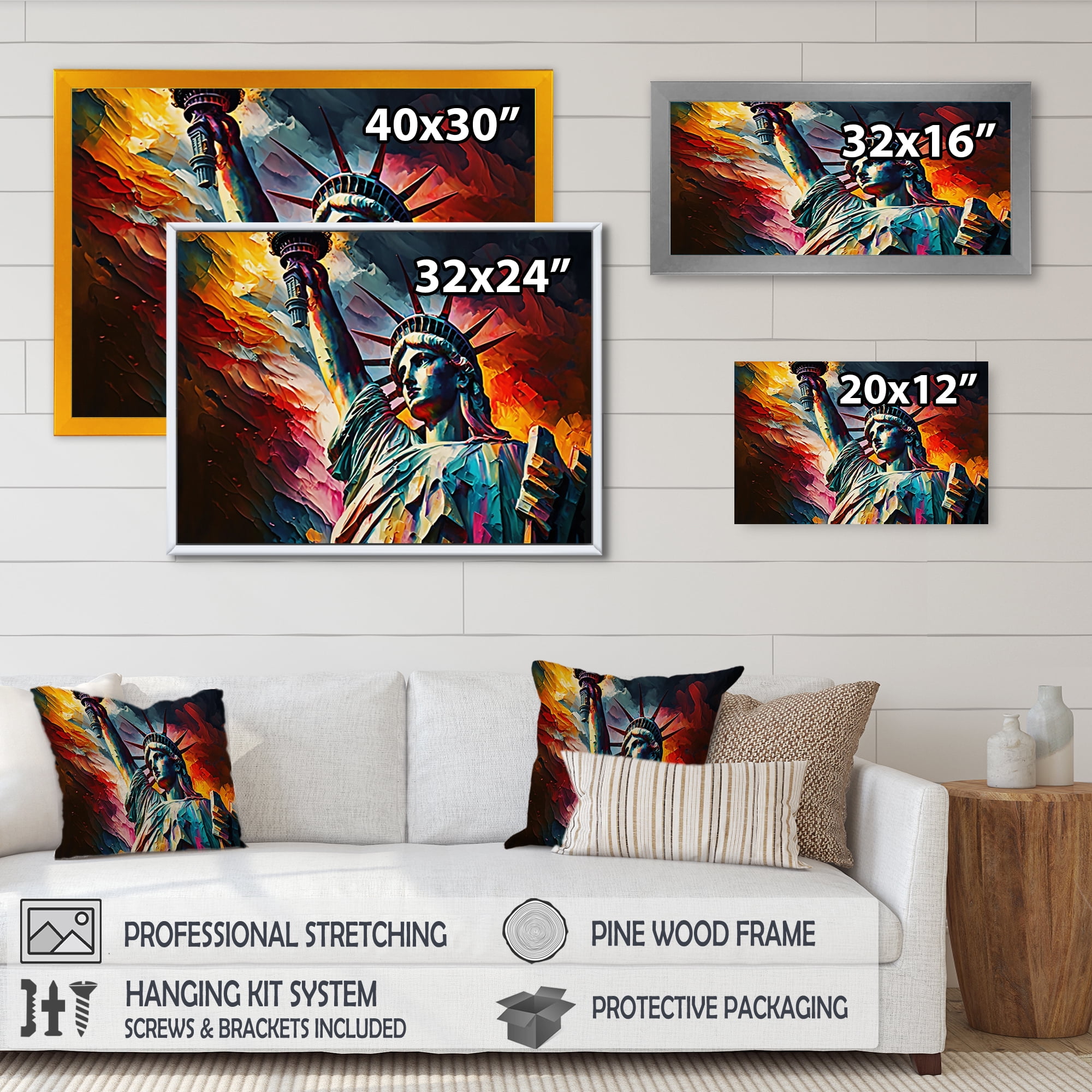 Designart New York Views At Sunset II Canvas Wall Art