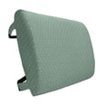 thumbnail image 1 of Fleur De Lis Lumbar Pillow, Abstract Geometric Pattern with Rectangles and Royal Lilies Floral Elements, Soft Back Cushion Office Chairs with Adjustable Straps, 14" x 13", Reseda Green, by Ambesonne, 1 of 7