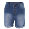 thumbnail image 5 of Durtebeua Women Denim Shorts Casual Jean Shorts With Pockets High Waist Shorts Blue XL, 5 of 6