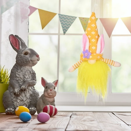 

YSEINBH 1pc Easter Decorations With Lights Doll Pendant Easter Rabbit Ears Pendant Toy Dolls Luminous Pendant