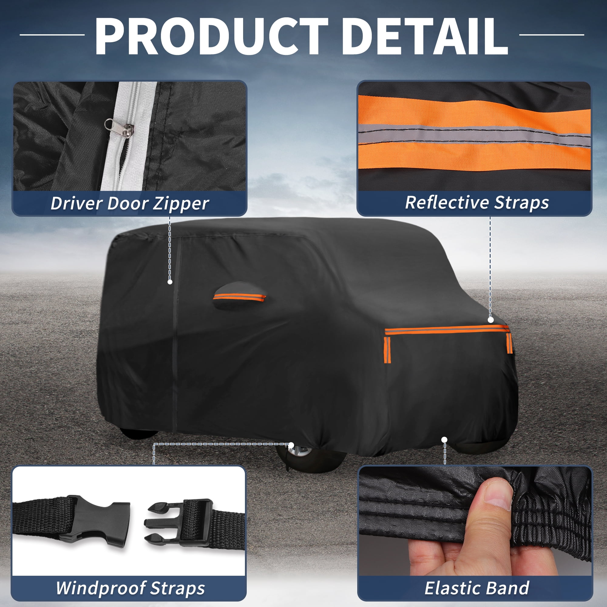 Unique Bargains Car Cover for Daihatsu Move with Right Zipper (Outdoor Full Coverage)